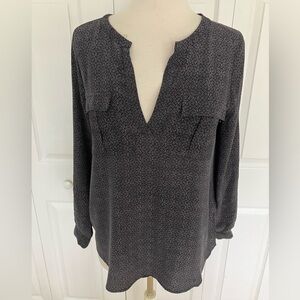 JOIE Women's Silk Black/Gray Print Long Sleeves Size X Small